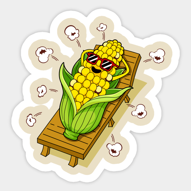 Corn sunbathing Sticker by My Happy-Design